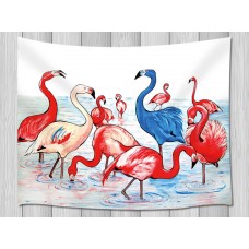 Flamingos in the River Tapestry Wall Hanging for Living Room Bedroom Dorm Decor   263599424008